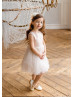 Pale Pink Pearls Beaded Flower Girl Dress